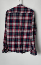 Load image into Gallery viewer, Forever 21 Mens Red Blue Plaid Cotton Long Sleeve Button-Up Shirt Size XL
