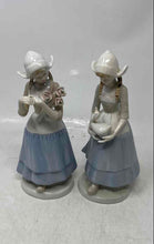 Load image into Gallery viewer, Crown Royals Porcelain Decorative Girl Flower And Goose Figurine Lot Of 2 Pieces
