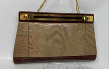 Load image into Gallery viewer, Vintage Unbranded Womens Beige Brown And Gold-Tone Chain Strap Clutch Handbag
