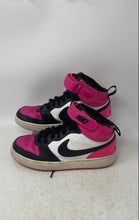 Load image into Gallery viewer, Nike Girls Court Borough Mid 2 HV0933-100 Black Pink White Sneaker Shoes Size 6Y
