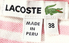 Load image into Gallery viewer, Lacoste Womens Pink Striped Short Sleeve Collared Golf Polo Shirt Size 38
