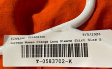 Load image into Gallery viewer, Express Womens Orange Short Sleeve Tie-Front Cropped Blouse Top Size Small
