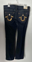 Load image into Gallery viewer, True Religion Womens Blue Denim Dark Wash Stretch Bootcut Leg Jeans Size 31
