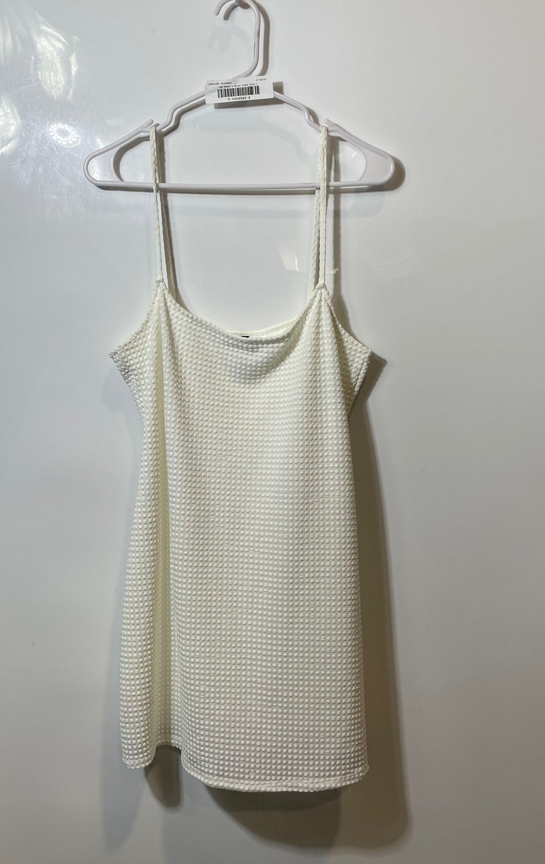 Divided By H&M Womens White Waffle-Knit Sleeveless Pullover Slip Dress – The Goodwill Box