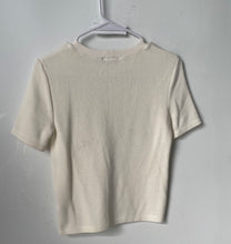 Load image into Gallery viewer, Zara Womens Beige Embellished Short Sleeve Knitted T-Shirt Size Medium

