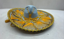 Load image into Gallery viewer, Pigalle Unisex Blue Velvet Embroidered Traditional Mexican Mariachi Sombrero Hat
