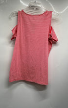 Load image into Gallery viewer, Michael Kors Womens Red White Striped Printed Cold-Shoulder Blouse Top Size S
