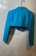 Load image into Gallery viewer, Forever 21 Womens Blue Long Sleeve Open Front Cropped Blazer Jacket Size Medium
