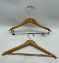 Load image into Gallery viewer, Lot Of 2 Pcs Setwell Beige Silver-Tone Wooden Clothes Hangers
