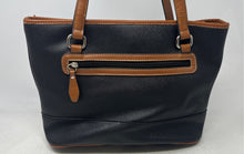 Load image into Gallery viewer, Giani Bernini Womens Black Brown Leather Double Handle Shoulder Tote Handbag
