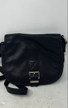 Load image into Gallery viewer, Michael Kors Womens Black Leather Adjustable Strap Buckle Flap Crossbody Bag
