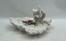 Load image into Gallery viewer, Lot Of 2 Pcs White Floral Porcelain Home Decoration Wall Shelf And Candle Holder
