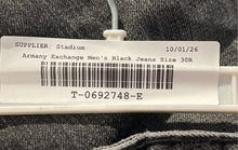 Load image into Gallery viewer, Armani Exchange Mens J22 Black Denim Dark Wash Tapered Leg Jeans Size 30
