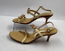 Load image into Gallery viewer, Authentic Tory Burch Womens Kailey Ivory Bow Kitten Heel Slingback Sandals Sz 7M
