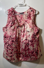 Load image into Gallery viewer, Anne Klein Womens Pink Floral Print Sleeveless V-Neck Ruffle Tank Top Size XL

