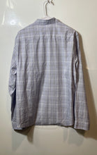 Load image into Gallery viewer, Calvin Klein Mens Blue White Plaid Long Sleeve Collared Button-Up Shirt Size L
