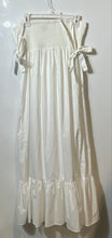 Load image into Gallery viewer, Express Womens White Pleated Ruffle Hem Strapless Maxi Dress Size Medium
