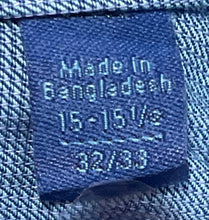 Load image into Gallery viewer, Calvin Klein Mens Blue Cotton Long Sleeve Slim Fit Dress Shirt Size 15-15 1/2
