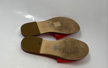 Load image into Gallery viewer, Michael Kors Womens Red Leather Open Toe Slip-On Flat Slide Sandals Size 8.5M
