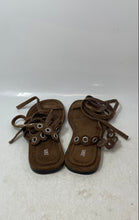 Load image into Gallery viewer, Zara Womens Brown Suede Toe Ring Casual Flat Gladiator Sandals Size 38
