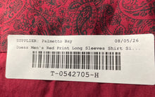 Load image into Gallery viewer, G By Guess Mens Red Printed Collared Long Sleeve Button-Up Shirt Size Large
