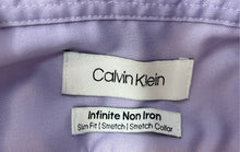 Load image into Gallery viewer, Calvin Klein Mens Light Purple Long Sleeve Slim Fit Stretch Dress Shirt Size M

