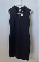 Load image into Gallery viewer, Calvin Klein Womens Black Sleeveless Ruffle V-Neck Sheath Dress Size 4
