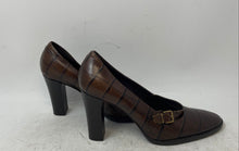 Load image into Gallery viewer, Via Spiga Womens Brown Animal Print Leather Mary Jane Block Pump Heels Size 6.5M
