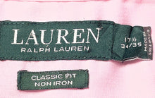 Load image into Gallery viewer, Lauren Ralph Lauren Mens Pink Classic Fit Non-Iron Dress Shirt Size 17 1/2 34/35
