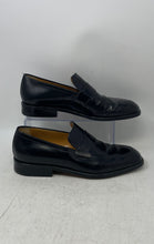 Load image into Gallery viewer, A.Testoni Mens Black Leather Square Toe Slip-On Loafer Shoes Size 10M
