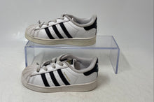 Load image into Gallery viewer, Adidas Kids Superstars FU7717 White And Black Low Top Sneaker Shoes Size 7K
