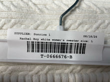 Load image into Gallery viewer, Rachel Roy Womens White Fringe Off The Shoulder Cropped Pullover Sweater Size L
