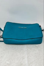 Load image into Gallery viewer, Michael Kors Womens Turquoise Jet Set Saffiano Leather Crossbody Handbag
