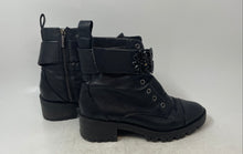 Load image into Gallery viewer, Karl Lagerfeld Womens Pippa Black Leather Side Zip Block Combat Boots Size 8

