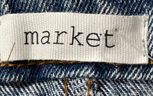 Load image into Gallery viewer, Market Womens Blue Medium Wash Slash Pockets Denim Mini Skirt Size Large
