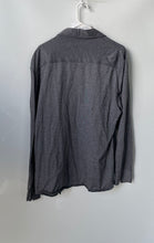 Load image into Gallery viewer, Calvin Klein Mens Gray Cotton Long Sleeve Collared Button-Up Shirt Size L
