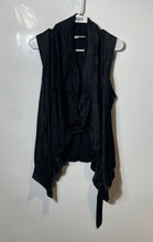 Load image into Gallery viewer, Zara Womens Black Asymmetric Tied Waist Sleeveless Blouse Top Size XS
