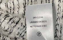 Load image into Gallery viewer, Karl Lagerfeld Womens White Black Tweed Long Sleeve Cropped Blazer Jacket Size 4
