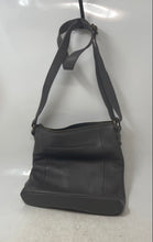 Load image into Gallery viewer, Elliott Lucca Womens Gray Leather Adjustable Strap Inner Pockets Crossbody Bag
