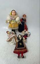 Load image into Gallery viewer, Set Of 5 Pcs Vintage Porcelain Dolls With Traditional European Ethnic Costumes
