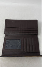 Load image into Gallery viewer, Coach Womens Legacy Brown Signature Print ID Window Card Holder Bifold Wallet
