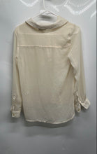 Load image into Gallery viewer, Gap Womens Beige Sheer Long Sleeve Spread Collar Pockets Blouse Top Size XS
