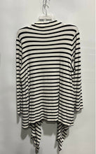 Load image into Gallery viewer, Calvin Klein Womens Black White Striped Knit Open Front Cardigan Sweater Size XL
