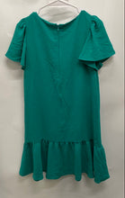 Load image into Gallery viewer, DKNY Womens Green Mélange Flutter Short Sleeve Peplum Hem Mini Dress Size 8
