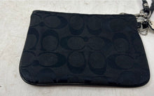 Load image into Gallery viewer, Coach Womens Black Signature Print Corner Zip Travel Wristlet Wallet

