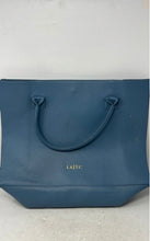Load image into Gallery viewer, LA|TC Womens Blue Textured Vegan Leather Double Handles Magnetic Tote Bag

