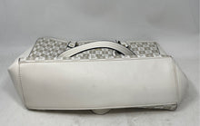 Load image into Gallery viewer, London Fog Womens White Beige Signature Print Double Handle Shoulder Handbag
