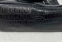 Load image into Gallery viewer, Giani Bernini Womens Black Croc Embossed Faux Leather Double Handle Tote Handbag
