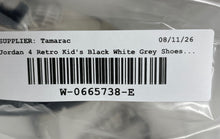 Load image into Gallery viewer, Nike Kids Air Jordan 4 Retro IB4387-100 Black White Gray Sneaker Shoes Size 9C

