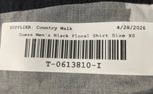 Load image into Gallery viewer, Guess Mens Black Floral Print Short Sleeve Collared Button-Up Shirt Size XS
